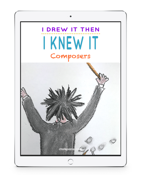 Exclusive to the You ARE an Artist Clubhouse, Nana leads you in Composers Video Art Lessons. As you study the greatest composers, paint what you are learning with chalk pastels. Nana’s Composers video art lessons are a perfect complement to learning about a composer!