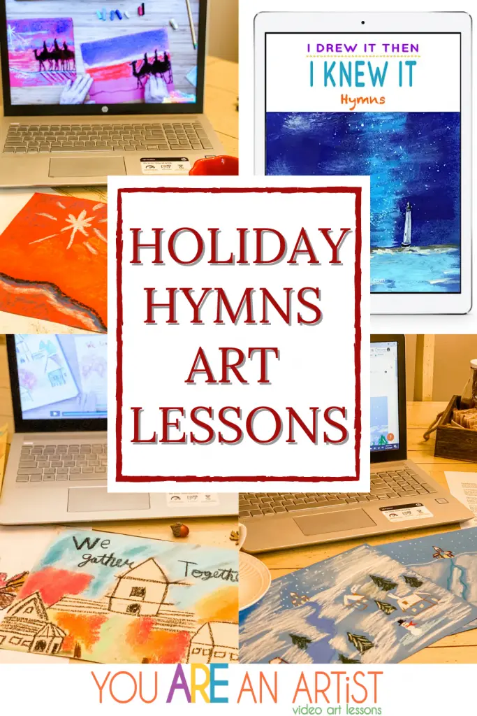 Holiday Hymns art lessons for Thanksgiving, Christmas and more!