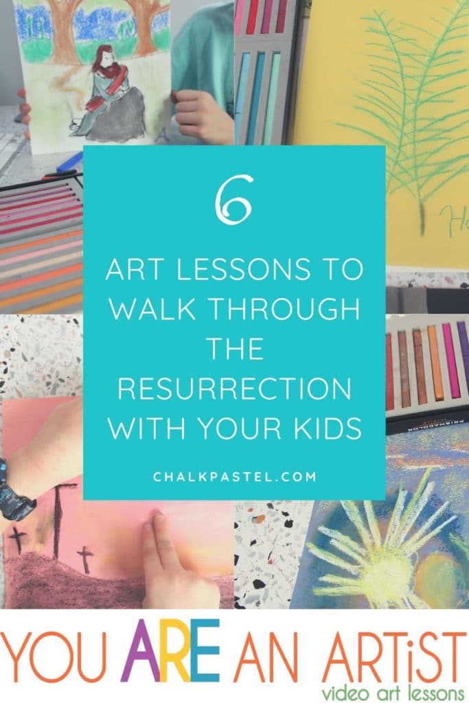 6 Art Lessons to Walk Through the Resurrection With Your Kids! Using these lessons, you and your children can “paint through” the Easter story in a colorful and memorable way.