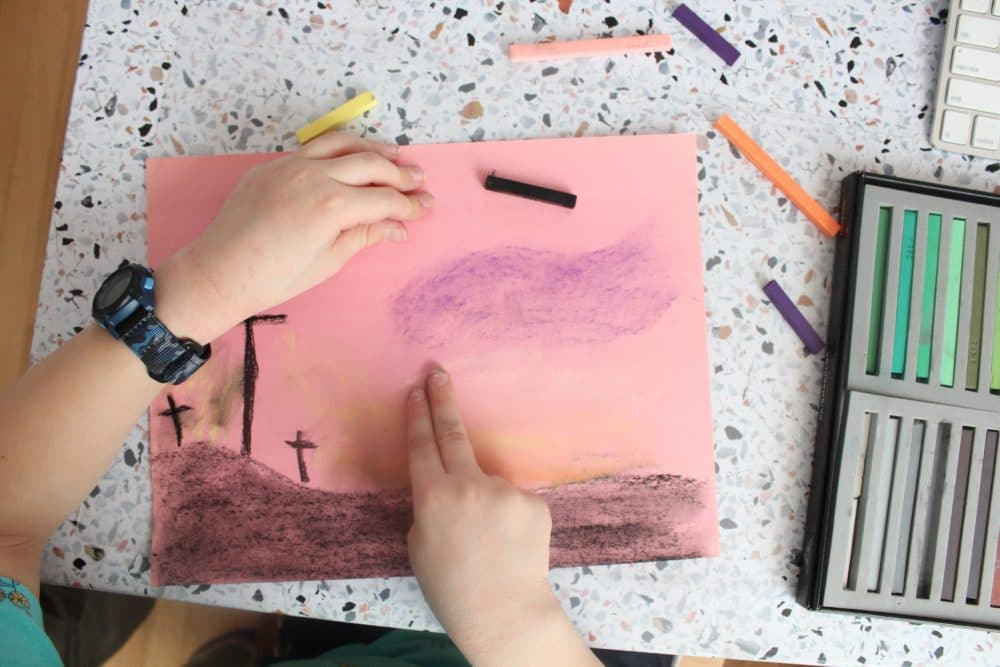 6 Art Lessons to Walk Through the Resurrection With Your Kids! Using these lessons, you and your children can “paint through” the Easter story in a colorful and memorable way.