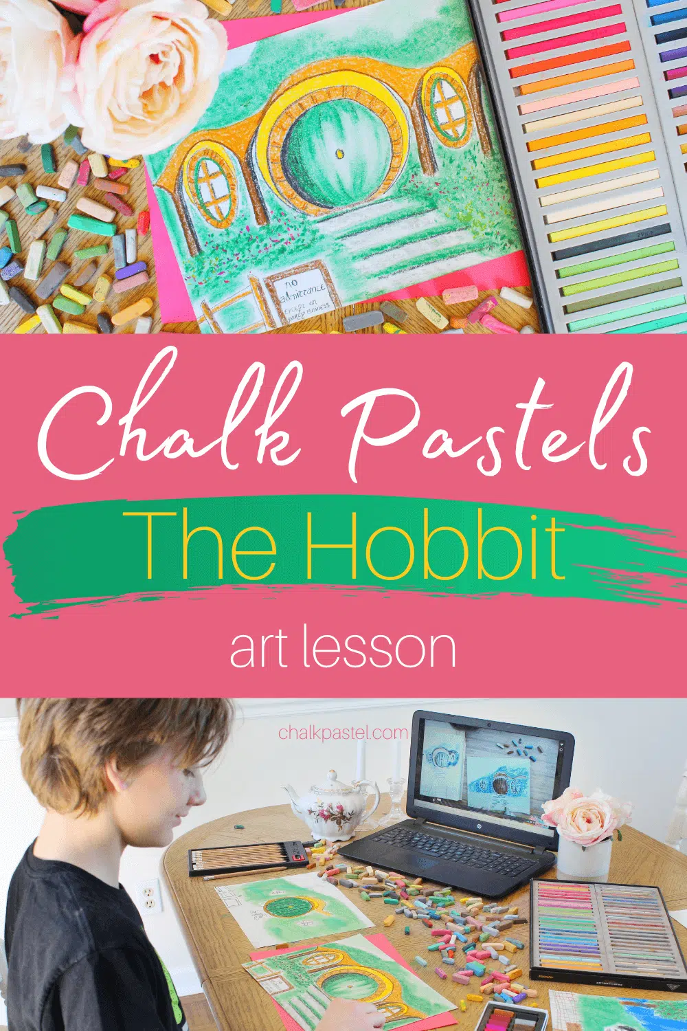 Chalk Pastels The Hobbit Art Lesson: Do your kiddos love the fantasy and adventure of  J. R. R. Tolkien's The Hobbit? Then, The Hobbit art lesson with Nana and chalk pastels are for you! #chalkpastel #YouAREAnArtist #TheHobbit #TheHobbitartlesson #TheHobbitchalkpastellesson #chalkpastellessons