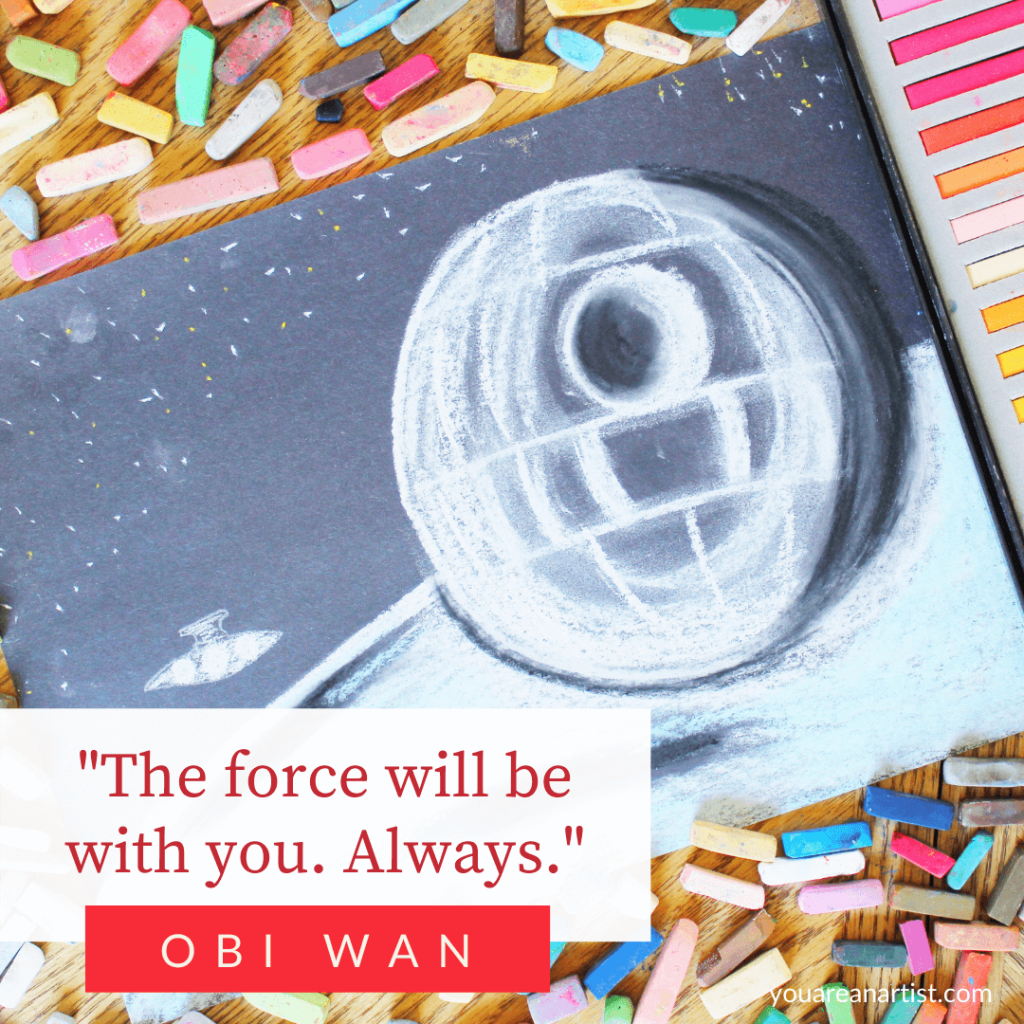 Enjoy a sample of Chalk Pastels at the Movies with Nana's How to Draw Star Wars in Chalk Pastels Video Art Lessons! It's a Star Wars Art Marathon!