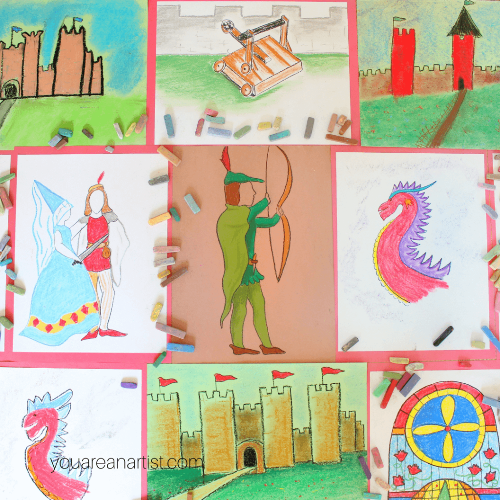 Medieval Times Homeschool Art with Chalk Pastels