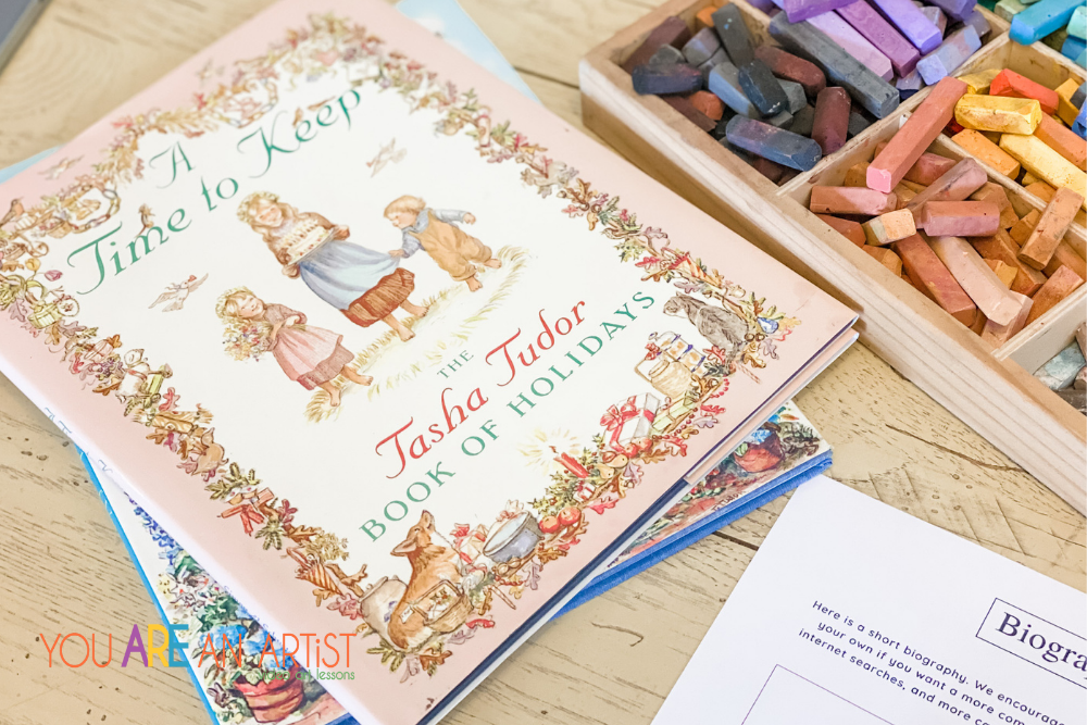 Tasha Tudor homeschool art lesson
