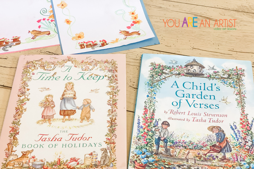 Tasha Tudor homeschool art lesson