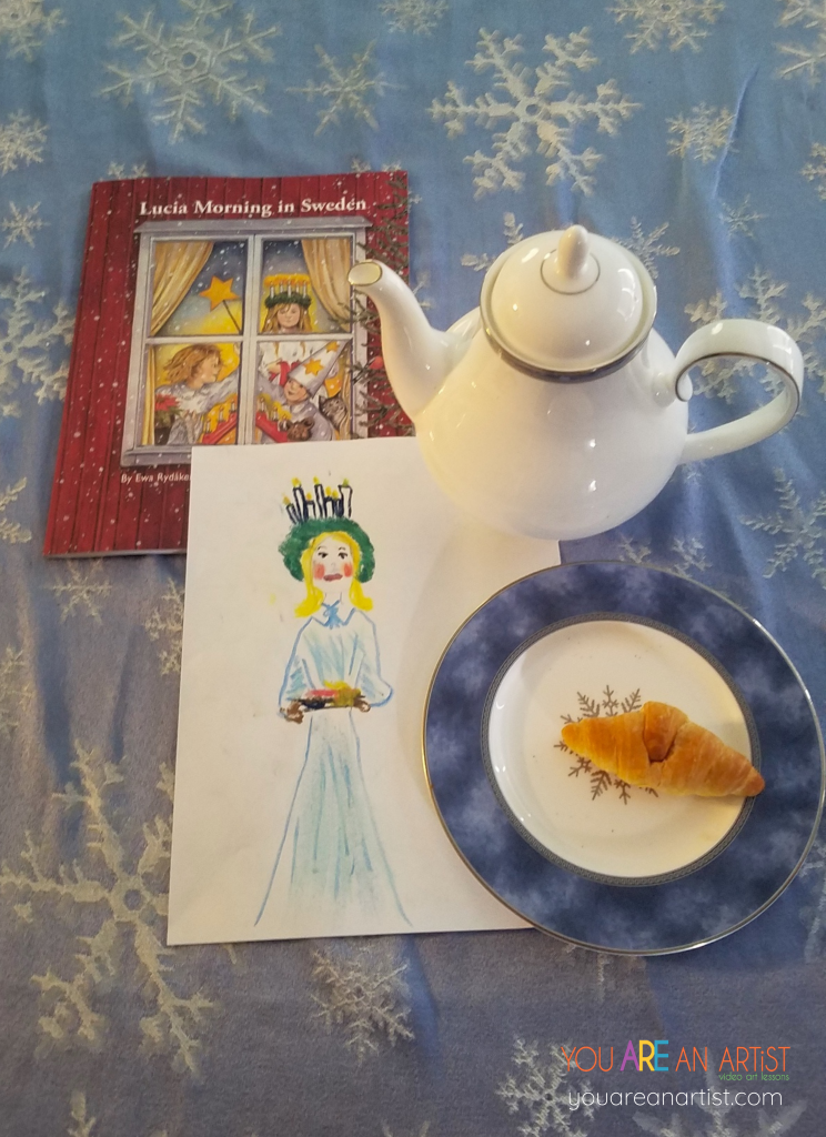 St. Lucia Day art lesson with Nana of You ARE an ARTiST Clubhouse