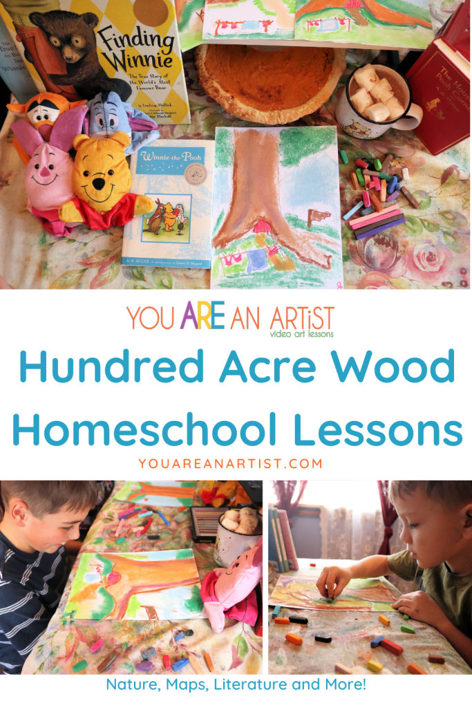This delightful homeschool nature study is all about Winnie The Pooh's Hundred Acre Wood. It includes book references and online art lessons, perfect for the entire family. 