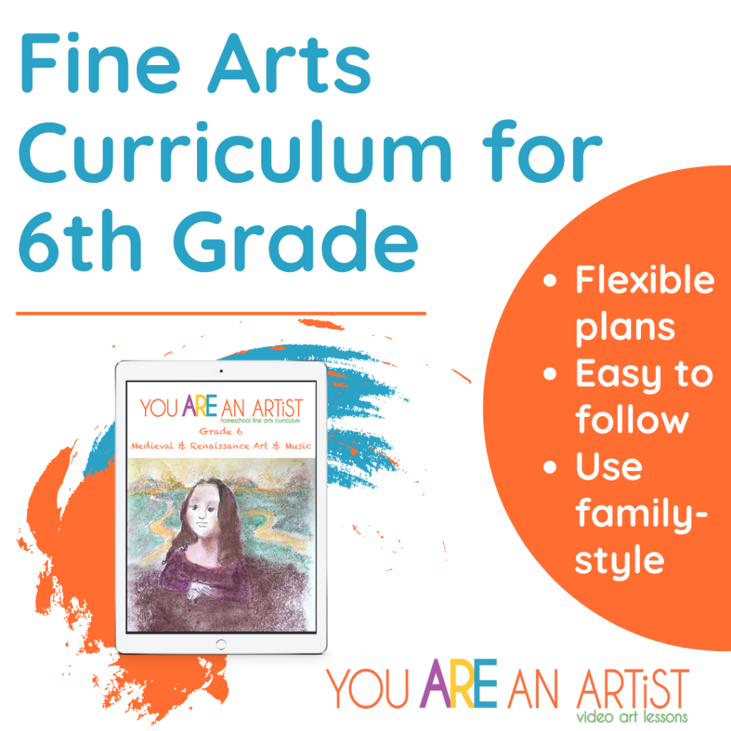 These Grade 6 Medieval and Renaissance Art and Music Homeschool Lessons Plans include activities, planners, book lists and more!