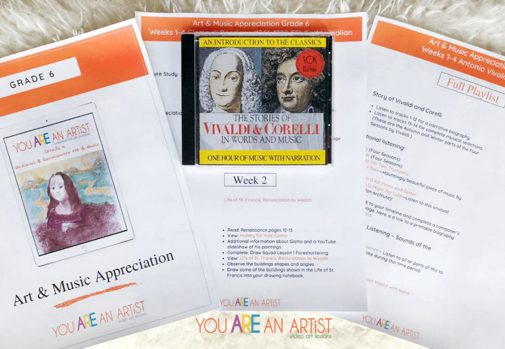 Homeschool Fine Arts plans from You ARE an ARTiST