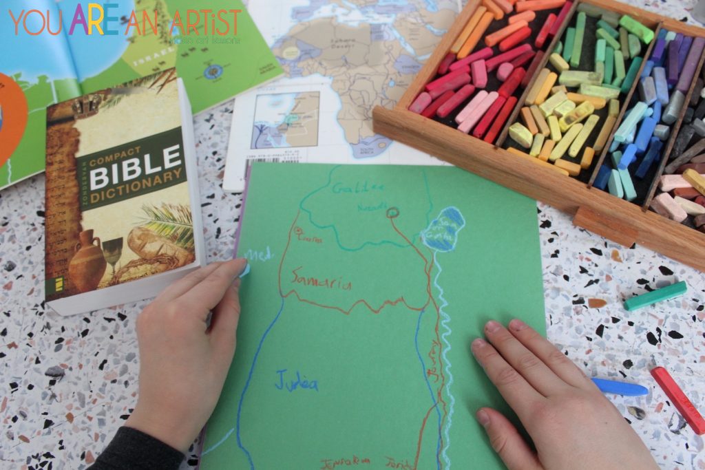 Draw maps of Bible times with hands on learning activities for your homeschool. 