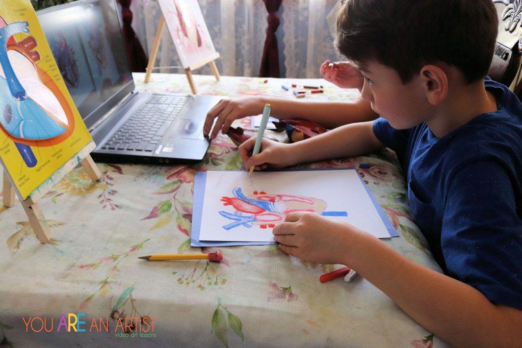 Nana’s human heart activity for kids is a great hands-on homeschool science experience that highlights art, writing, diagramming, plus an exposure to brand new vocabulary. It's a combination of multiple subjects all in one spot!