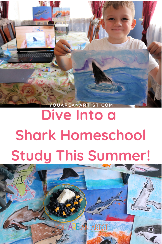 This shark homeschool study for all ages is perfect for summer learning. It includes a shark tracking activity, online lessons, book lists, and so much more!